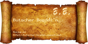 Butscher Bogdán névjegykártya